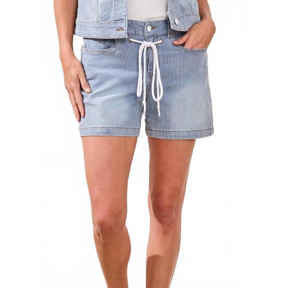 NEW TRIBAL audrey pinstripe short in blue